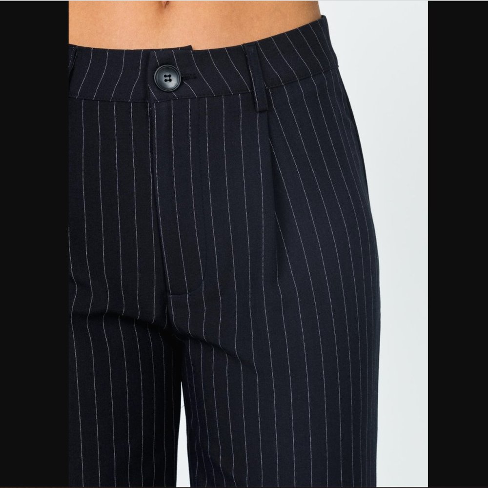 Princess Polly Black Pinstripe Trousers